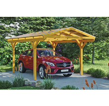 Carport Skanholz Westerwald avec ancrage pour poteaux 362 x 541 cm chêne clair