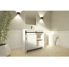 Badmöbel-Set Differnz Country side BxHxT 80 x 87 x 47 cm Frontfarbe weiß mit Waschtisch Keramik weiß