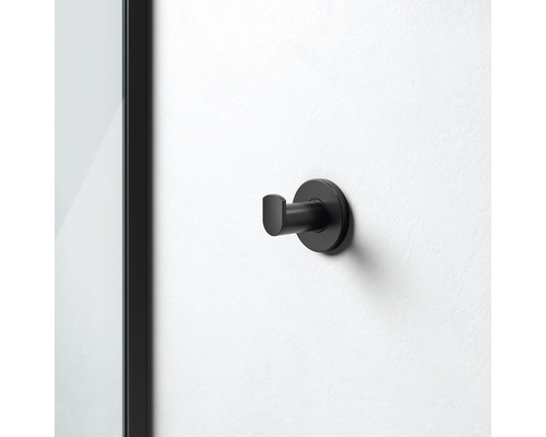 Schwarzer Kleiderhaken zur Wandmontage