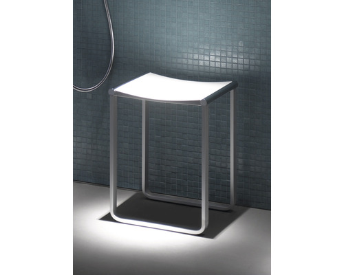 Duschhocker mit Aluminiumrahmen und Sitzfläche