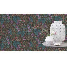Papier peint intissé 538236 Curiosity floral vert violet