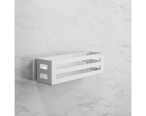 Weißes Wandregal für Badezimmer aus Metall