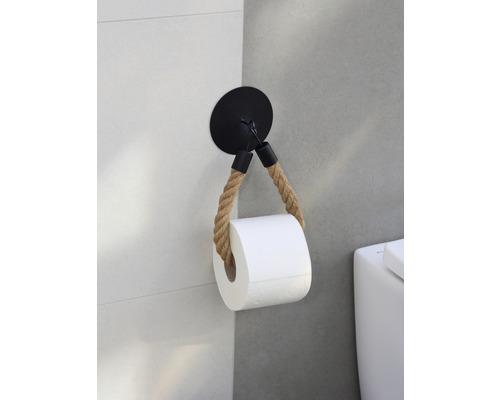 Support mural pour papier toilette avec suspension en corde