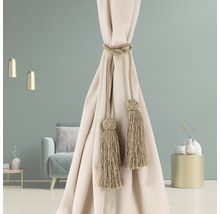 Dekorativer Vorhang mit Quaste zur Dekoration von Wohnräumen.