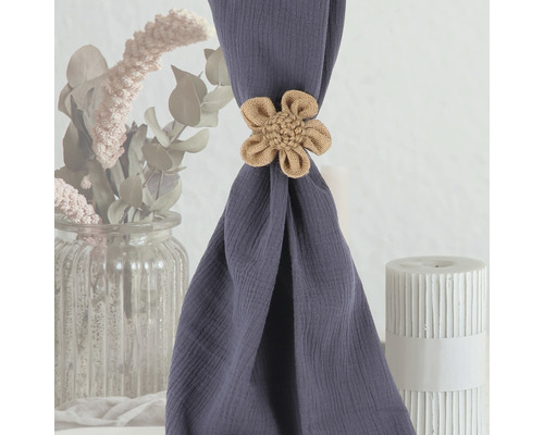 Support de rideau décoratif en forme de fleur en jute