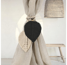 Embrasses décoratives à motif de feuilles en macramé