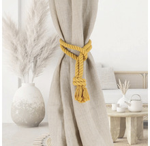 Rideau avec embrasse de corde jaune