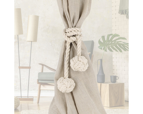 Embrasse de rideau décorative en corde avec nœuds