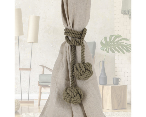 Embrasse de rideau décorative en corde avec nœuds