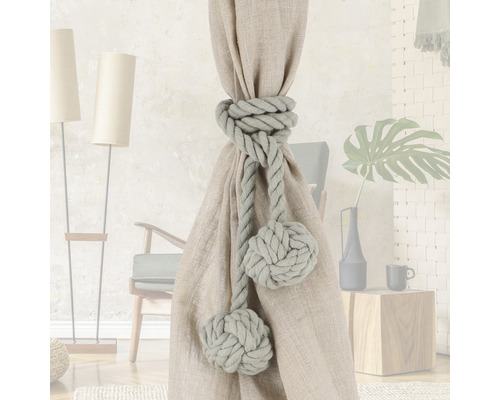 Rideau avec support de corde décoratif