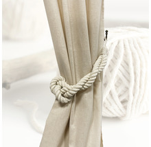 Dekoschlaufe aus Seil hält Vorhang