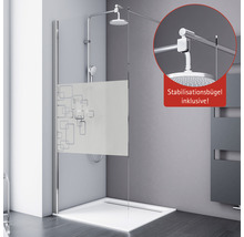 Dusche mit Duschkopf, Brausegarnitur und Stabilisationsbügel
