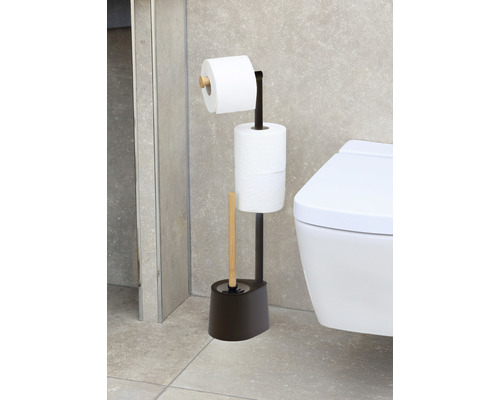 Toilettenpapierhalter mit Bürste und Papierrollenhalter im Badezimmer
