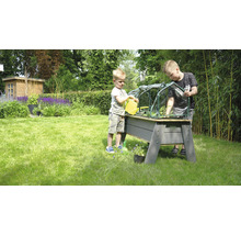 Kinder-Hochbeet auf Stelzen EXIT Aksent Holz Gr. L mit Abdeckung, Gartenwerkzeug 93,5x68x50 cm grau-thumb-4