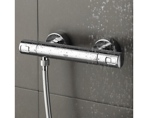 Robinet thermostatique Grohe pour montage mural avec flexible de douche