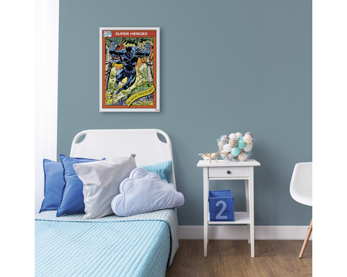 Gerahmtes Black Panther Superhelden Comic-Wandbild im Kinderzimmer