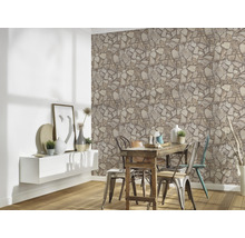 Vliestapete 3893-43 Elements II Bruchstein braun beige