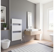 Chauffe-serviettes électrique SCHULTE Turin résistance chauffante à droite 60,5 x 114,3 cm 600 W avec résistance chauffante 3 réglable blanc