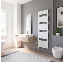 Chauffe-serviettes électrique SCHULTE Turin résistance chauffante à gauche 50,5 x 170,3 cm 600 W avec résistance chauffante 3 réglable blanc
