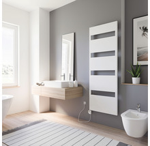 Chauffe-serviettes électrique SCHULTE Turin résistance chauffante à gauche 60,5 x 170,3 cm 600 W avec résistance chauffante 3 réglable blanc