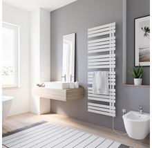 Chauffe-serviettes électrique SCHULTE Breda résistance chauffante à droite 60 x 169 cm 900 W avec fiche à contact de protection blanc
