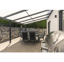 Terrassenüberdachung gutta Premium Acryl Klima blue 712 x 406 cm anthrazit