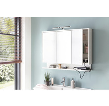 Armoire de toilette Möbelpartner Flag 93,5 x 16 x 71,4 cm blanc 3 portes led