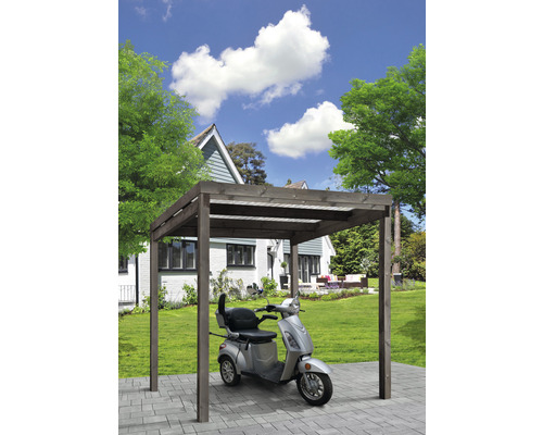 Universalunterstand Bikeport RAL7016 204 x 204 cm anthrazit Überdachter Stellplatz für Elektromobil im Garten