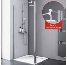 Paroi de douche avec barre de stabilisation