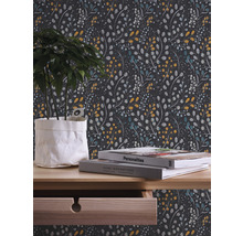 Vliestapete 38847-4 Attractive 2 Blumenranke schwarz-gelb