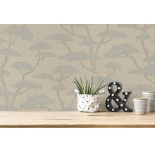 Papier peint intissé 38741-1 Nara arbres bonsaï beige bleu