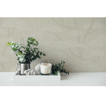 Papier peint intissé 38741-4 Nara arbres bonsaï beige gris blanc