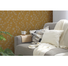 Vliestapete 38747-1 Nara Blätterranke gelbgold