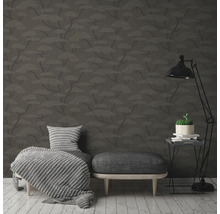 Papier peint intissé 38741-5 Nara arbres bonsaï gris anthracite