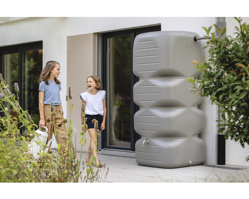 Récupérateur d'eau de pluie CUBUS réservoir de jardin 1000 litres gris  béton - HORNBACH Luxembourg