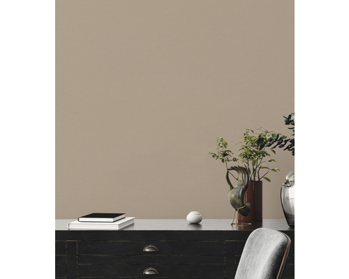 Dekorativer Wohnraum mit Kommode, Pflanzgefässen und Dekorationselementen.