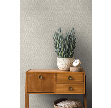 Beige Tapete mit geometrischem Muster im Raum