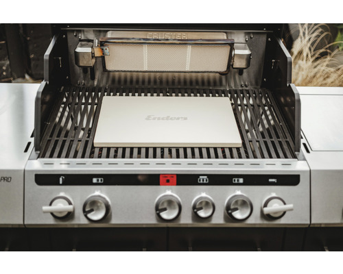 Edelstahl Gasgrill mit Pizzastein