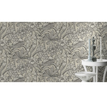 Papier peint à motifs floraux sur un mur