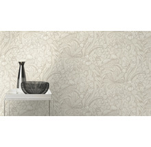 Papier peint à motif floral en intérieur