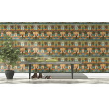 Papier peint intissé 746211 Indian Style maisons multicolore