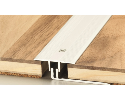 Profilé de transition en aluminium entre deux planchers en bois