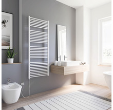 Chauffe-serviettes électrique SCHULTE Turbo résistance chauffante à gauche 60 x 153,5 cm 600 W avec fiche à contact de protection blanc