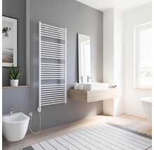 Chauffe-serviettes électrique SCHULTE Turbo résistance chauffante à gauche 60 x 153,5 cm 600 W avec résistance chauffante 3 réglable blanc
