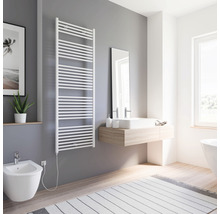 Chauffe-serviettes électrique SCHULTE Turbo résistance chauffante à gauche 50 x 169,5 cm 600 W avec fiche à contact de protection blanc
