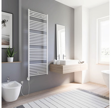 Chauffe-serviettes électrique SCHULTE Turbo résistance chauffante à gauche 50 x 169,5 cm 600 W avec résistance chauffante 3 réglable blanc