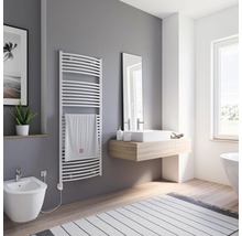 Chauffe-serviettes électrique SCHULTE Europa résistance chauffante à gauche 60 x 153,5 cm 600 W avec résistance chauffante 3 réglable blanc