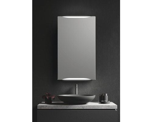 Meuble de salle de bains avec vasque à poser, miroir et robinetterie