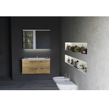 Set de meubles de salle de bains Sanox Seville lxhxp 61 x 170 x 46 cm couleur de façade chêne naturel avec vasque céramique blanc-thumb-3