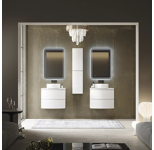 Meuble sous-vasque Baden Haus Vague couleur de façade blanc mat mat 69 x 55 x 52 cm 55268